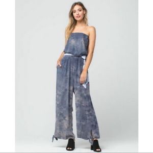 Free People- Just Float Tie Dye Strapless Jumpsuit